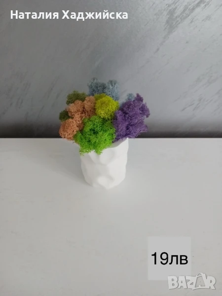 Декоративни кашпи с естествен скандинавски мъх, снимка 1