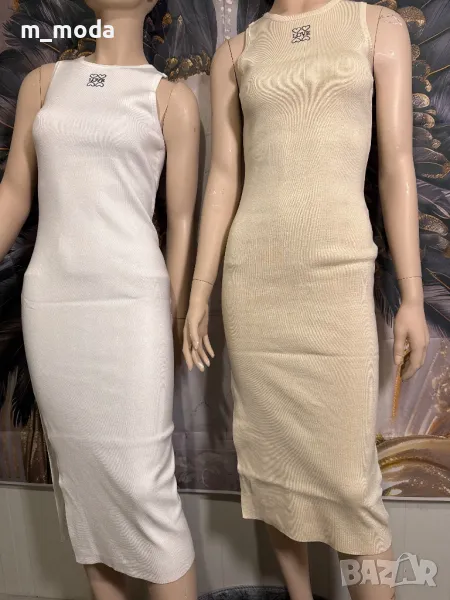 Удобна рокля плетиво с цепка в два цвята, снимка 1