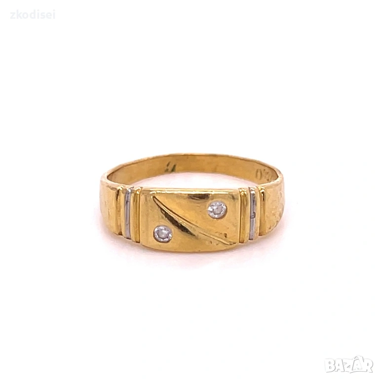 Златен дамски пръстен 3,68гр. размер:55 18кр. проба:750 модел:36020-2, снимка 1
