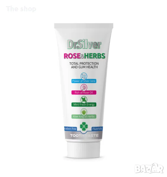 Паста за зъби Dr.Silver ROSE&HERBS, 75 мл (009), снимка 1