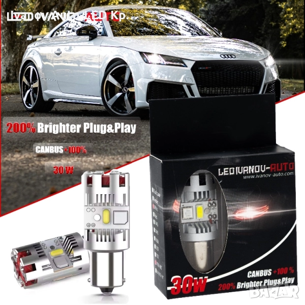 LED Крушки За Дневни Светлини P21W 1156 CANBUS 100%, снимка 1