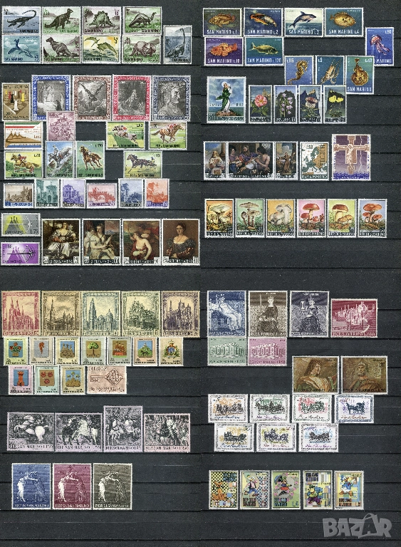 Колекция Сан Марино 1965-70г. чисти (MNH) пощенски марки 100+ бр., снимка 1