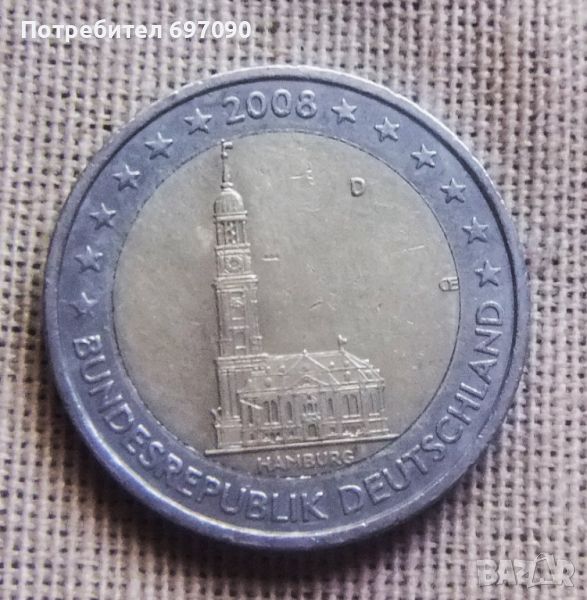 Германия - 2 евро 2008 D, снимка 1