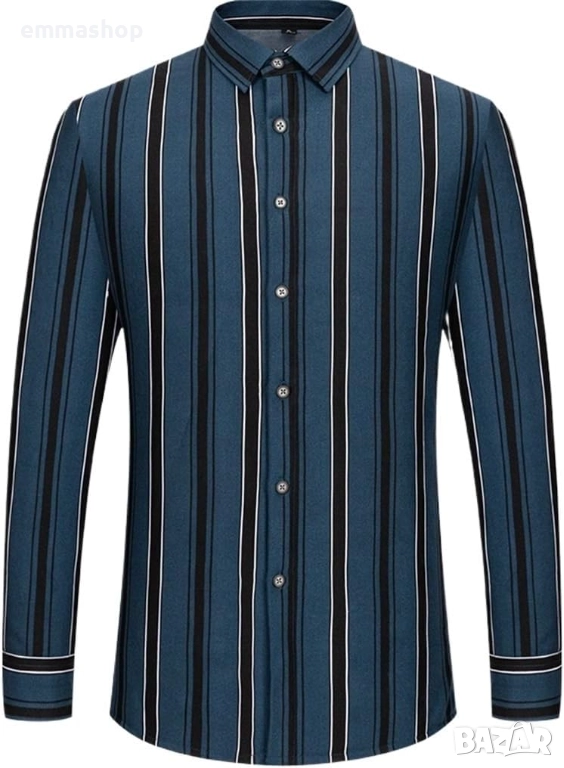 Мъжка риза с дълъг ръкав, размер L-XL Бюст: 105-110cm талия: 91-96cm ​Височина: 185-190cm, снимка 1