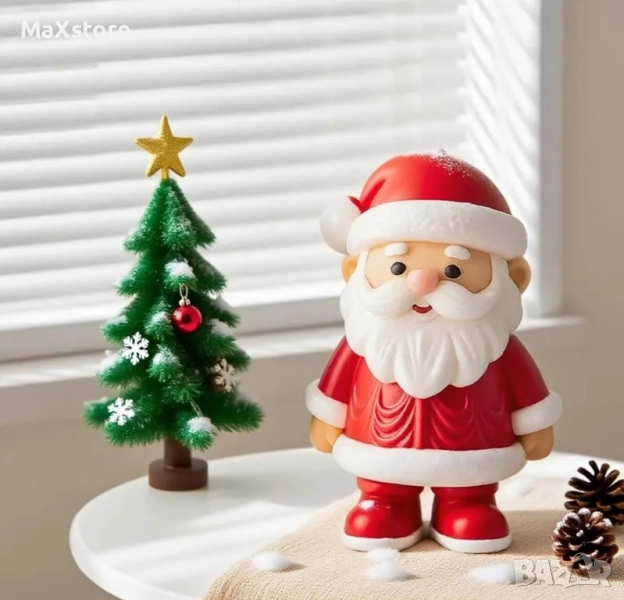 3D Дядо Коледа с ботуши Палто Силиконов молд форма за свещи гипс сапун смола фондан , снимка 1