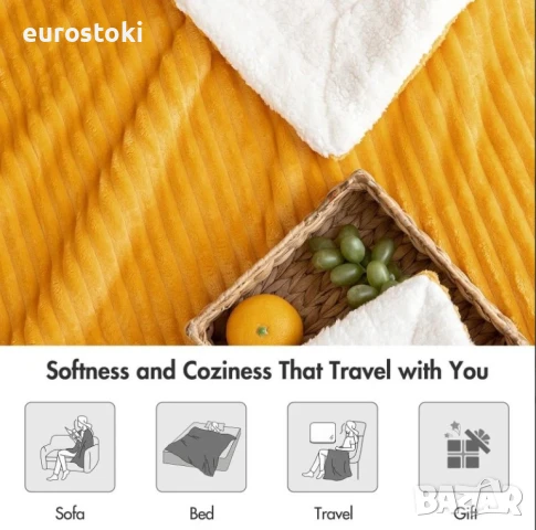 MIULEE Двустранно одеяло от шерпа полар, пухкаво, меко, двустранно, декоративно, луксозно, снимка 4 - Олекотени завивки и одеяла - 51253273