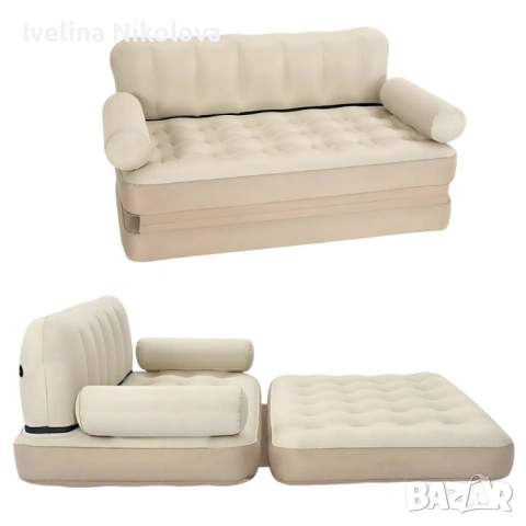 Двоен надуваем матрак с разтегателен диван за спане, снимка 8 - Матраци - 53283411