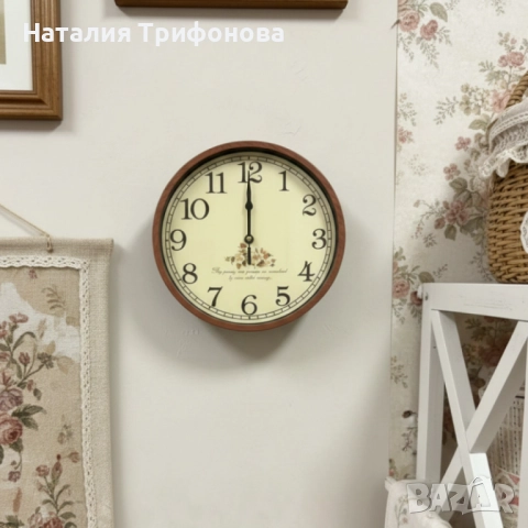 Стенен часовник Ø 25 см — стилен акцент за дома или подарък, снимка 3 - Стенни часовници - 52683473