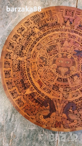 Дървено Пано Календар на Маите, снимка 3 - Декорация за дома - 53162574