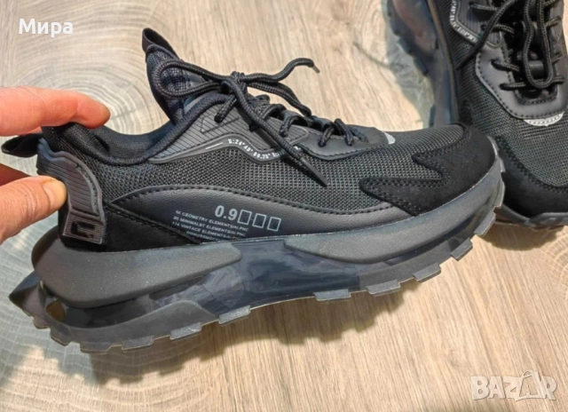 Дамски черни обувки, маратонки,кецове Exclusive jeans, снимка 4 - Маратонки - 52584084