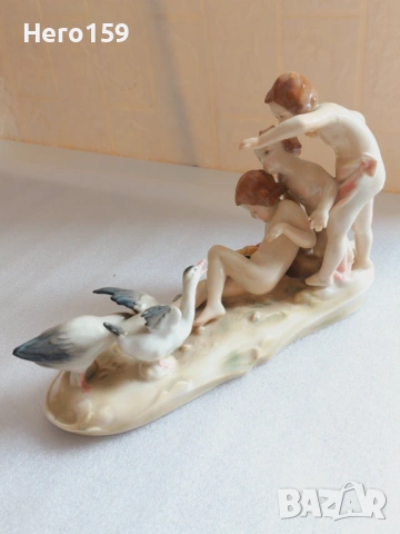 Прекрасна порцеланова фигура,композиция''Karl Ens''Тюрингия .Германия,20 век начало., снимка 2 - Колекции - 54291295