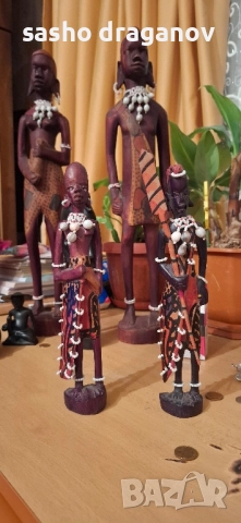 2 ръчно издялани африкански фигурки, снимка 8 - Други ценни предмети - 52500620