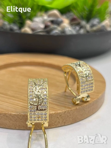 обеци от висококачествена стомана ysl saint laurent , снимка 10 - Обеци - 52907642