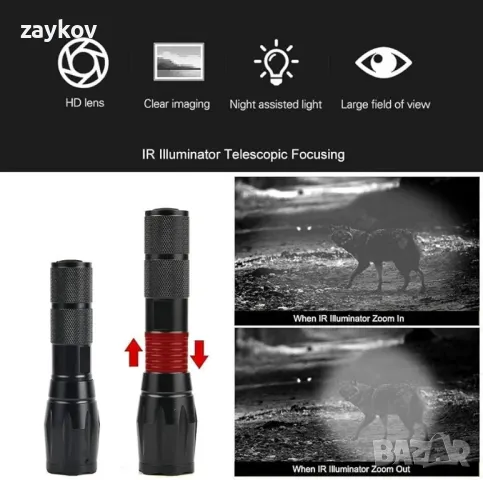 Нощно виждане, 850NM инфрачервен обхват, 200 метра, HD камера, 4.3'' екран, снимка 3 - Друга електроника - 50179347