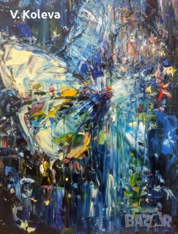 Абстрактна, ръчно рисувана картина