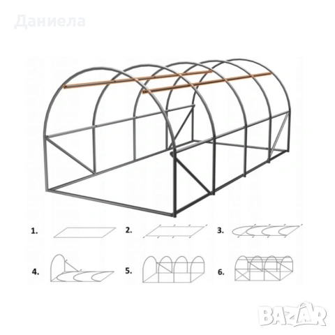 Градиснка оранжерия със стабилна конструкция - перфектен микроклимат за вашите растения - 6 х 3 х 2м, снимка 9 - Оранжерии - 53617384