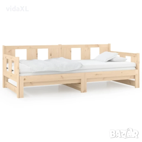 vidaXL Разтегателна кушетка, борово дърво масив, 2x(90x200) см（SKU:820282）, снимка 1