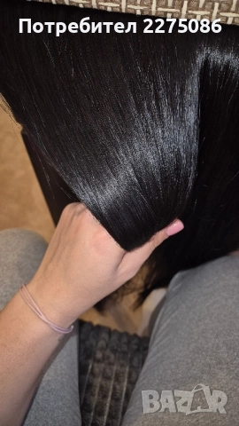 Продавам треса на 3 реда с естествена коса от 200гр. за 450лв, снимка 2 - Аксесоари за коса - 52801276