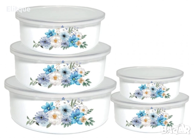 Комплект емайлирани купи за съхранение