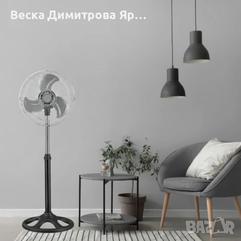 Вентилатор Rosberg, 45W, 30 см, Черен, снимка 4 - Вентилатори - 50689604