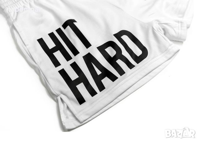 Мъжки бели къси панталони за фитнес и спорт Hit Hard, снимка 4 - Къси панталони - 45890687
