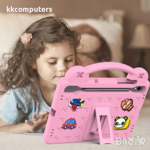 Samsung Galaxy Tab S9 FE / X510N EVA Детски Удароустойчив Калъф с Удобна Дръжка и Стойка + Протектор, снимка 12 - Калъфи, кейсове - 51037084