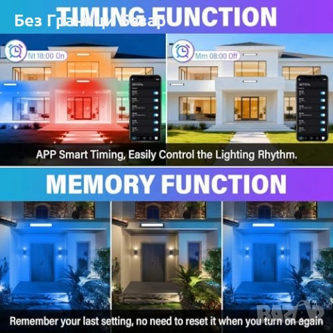 Нова Димируема RGB LED лампа 28W IP67 за фасада, двор и парти с app, музикална синхронизация, снимка 6 - Лед осветление - 54092802