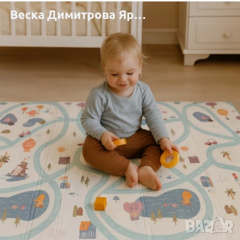 Двулицев образователен детски килим Горски лабиринт 180 х 200 см - водоустойчив, сгъваем, снимка 4 - Други - 53990170