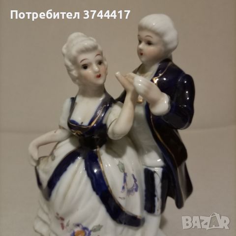Рядка Винтаж кобалтово синя танцуваща двойка от от викториански/колониален порцелан , снимка 5 - Статуетки - 45180981