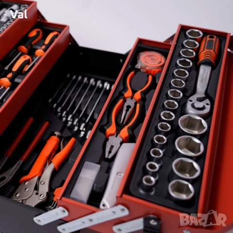 Комплект инструменти 147 бр. в метален куфар, снимка 7 - Куфари с инструменти - 53669730