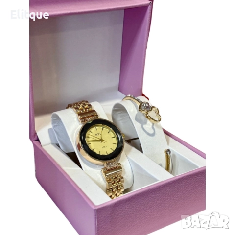 Дамски подаръчен комплект - Елегантен часовник с нежна гривна, снимка 8 - Бижутерийни комплекти - 52594803