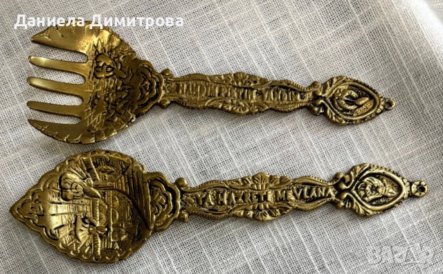Два комплекта от месинг/бронз, снимка 3 - Антикварни и старинни предмети - 52476227