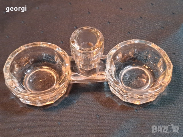 ретро стъклена солница 29/6, снимка 3 - Аксесоари за кухня - 52832832