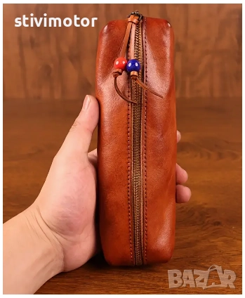 Чантичка , кожена НОВО ,. Цвят кафе.