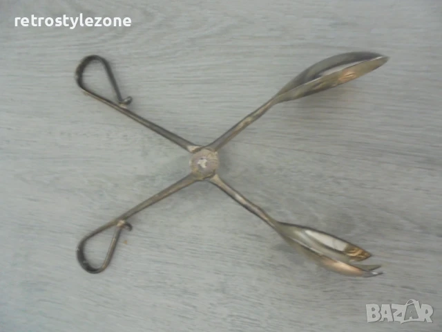 № 8152 Стара щипка за сервиране – E.P. ZINC, снимка 3 - Други ценни предмети - 51098420