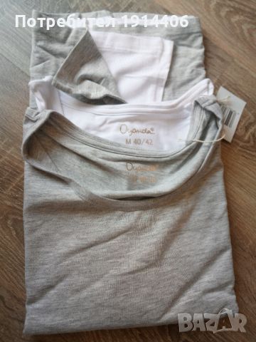 Дамска тениска T-SHURT  Oyanda , комплект 2 бр., бяло и сиво,, снимка 4 - Тениски - 46461648