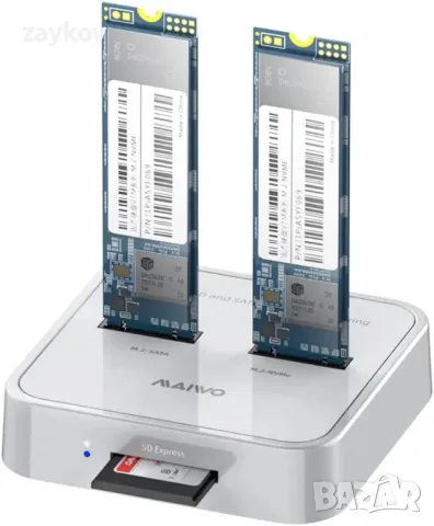 MAIWO K3016SD NVMe SATA SD 3 Bay SSD докинг станция, 10Gbps M.2 SSD адаптер за четец, снимка 3 - Друга електроника - 47137633