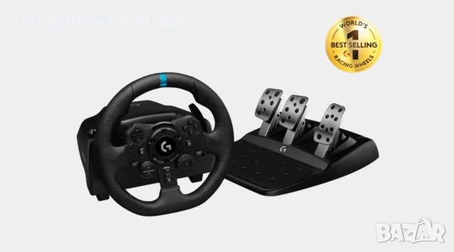 Logitech G923 TrueForce – Нов, неразопакован | PS4/PS5/PC | + подарък, снимка 4 - Аксесоари - 54262517
