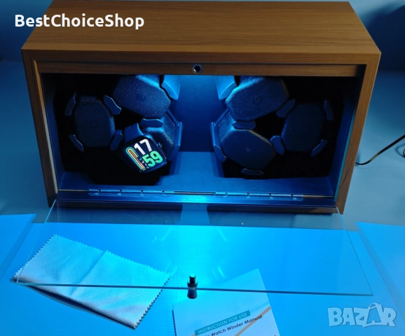 Елегантна автоматична дървена кутия за навиване на 6 часовника., снимка 3 - Луксозни - 54142650