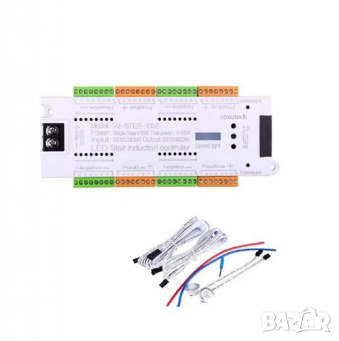 Интелигентен LED контролер със сензор за движение за стълби, 32 канала, 12/24V, снимка 2 - Лед осветление - 50642525