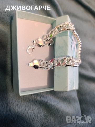 Нова,масивна, сребърна гривна. Поставена в кутия лукс, снимка 3 - Гривни - 47398711