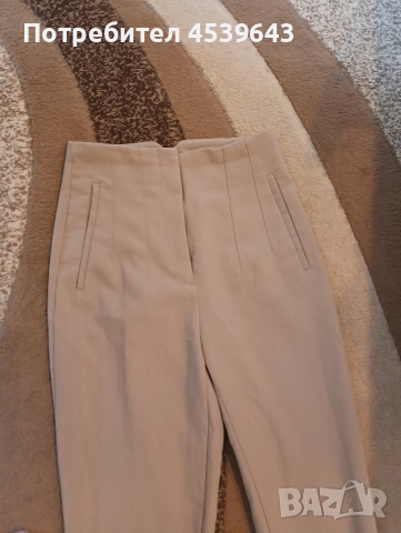 Елегантен дамски панталон на ZARA в бежов цвят, снимка 8 - Панталони - 52860460