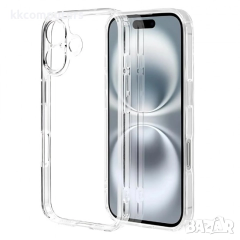 Силиконов кейс MBX 2mm и Протектор За iPhone 16 (6.1), Прозрачен