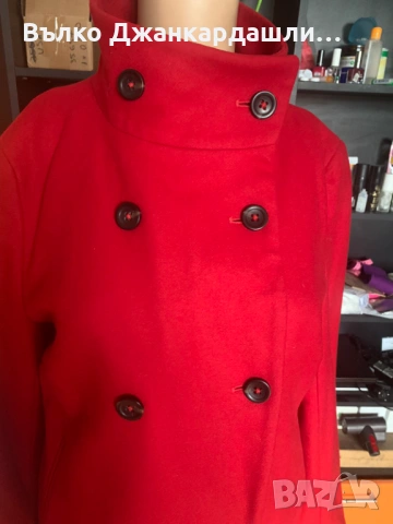 Кокетно късо червено палто Marc O'Polo (вълна и кашмир), размер 36, снимка 4 - Палта, манта - 53769095