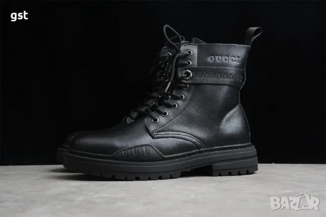 Редки Gucci High Top Shoes Calfskin Leather Handmade обувки мъжки дамски боти , снимка 1