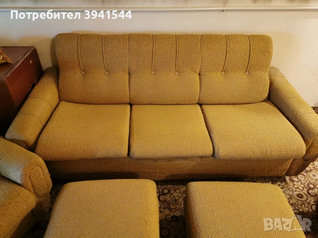 Холна гарнитура с разгъваем диван! , снимка 2 - Дивани и мека мебел - 53934980