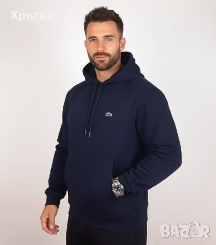 Lacoste Fleece Hoodie - Оригинален мъжки суитшърт размер 2XL, снимка 2 - Суичъри - 51349782