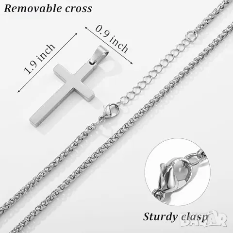 Колие с кръст Aretas за мъже и момчета, снимка 4 - Колиета, медальони, синджири - 50302452