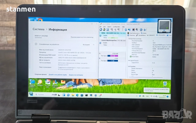 Продавам Гаранционен Touchscreen Lenovo Yoga 11e/IPS11.6сKам/4CoreUp2.7ghz/8gbDDR4/SSD256gb/НоваБат, снимка 3 - Лаптопи за дома - 53886963