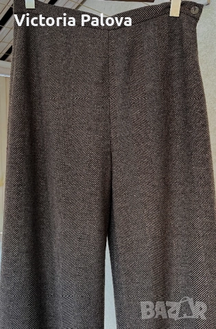 Луксозен вълнен панталон рибена кост с подплата  - премиум herringbone , снимка 3 - Панталони - 52486260